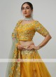 Silk Choli Suit In Mustard Yellow